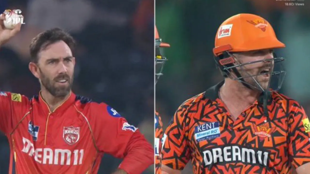 Travis Head and Glenn Maxwell fight